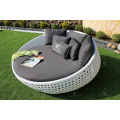 Amazing Design Synthetic Poly Rattan Round Sun Lounger para jardim ao ar livre Beach Pool Resort Wicker Furniture